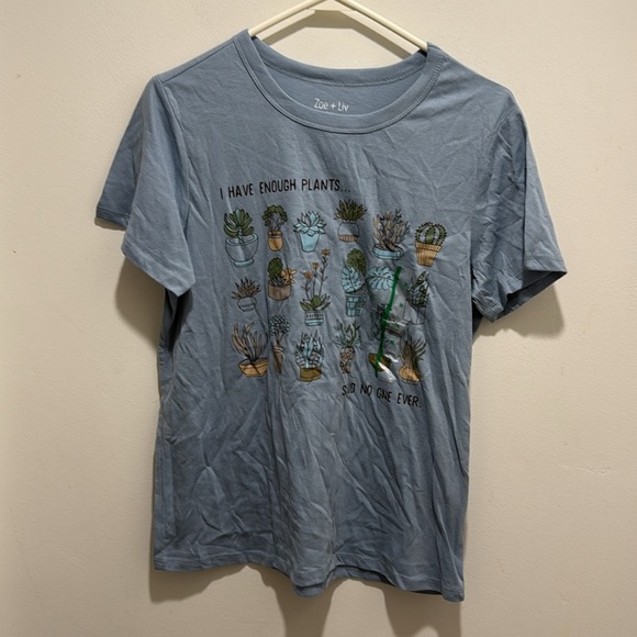 Zoe + Liv “Enough Plants” Short Sleeve
Graphic T-Shirt Medium Women’s 🌟 - Picture 3 of 7
